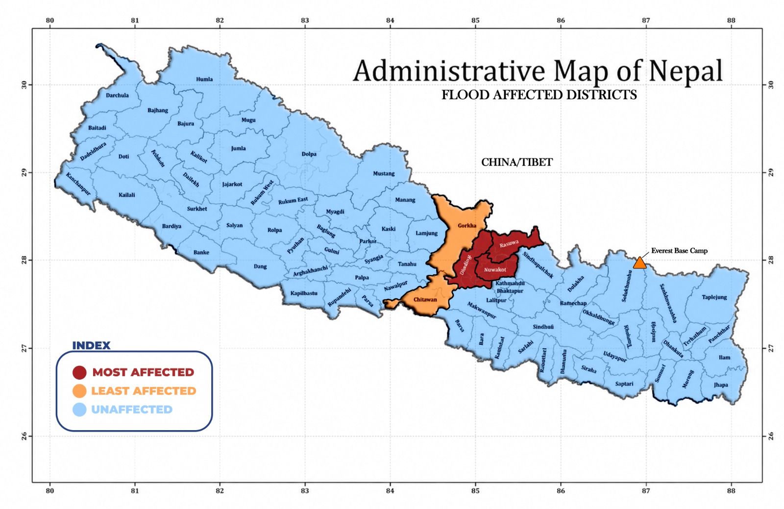 Rasuwa Nepal Flood affected area